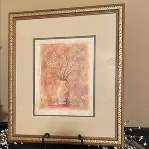 Carol Robinson“Winter White” 8x10 Print with 14.5x16.5”Matted Gold Frame